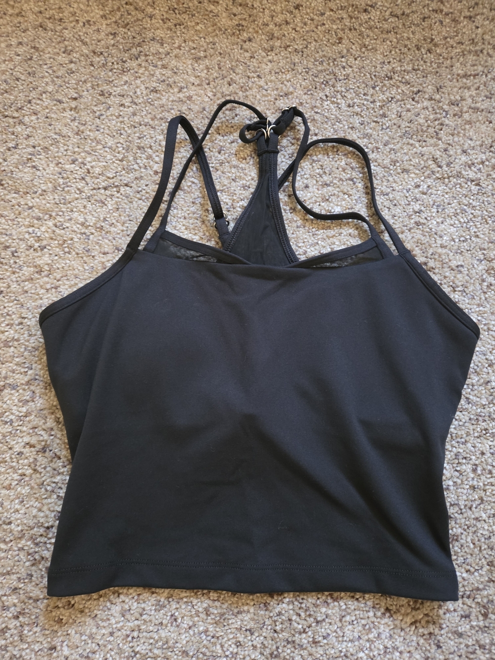 Black Womens Strappy Tankini Top